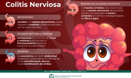 Recomienda IMSS Veracruz Sur sana alimentación para evitar colitis nerviosa