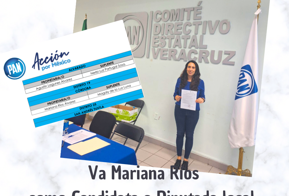 Va Mariana Ríos, como candidata a diputada local por la alianza Fuerza y Corazón por México