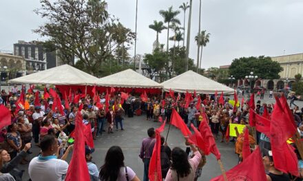 Realiza Antorcha, plantón en el parque 21 de Mayo