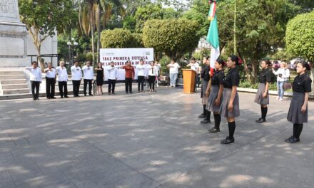 Conmemoran autoridades municipales y educativas primera defensa de la Soberanía de México, que aconteció en Fortín