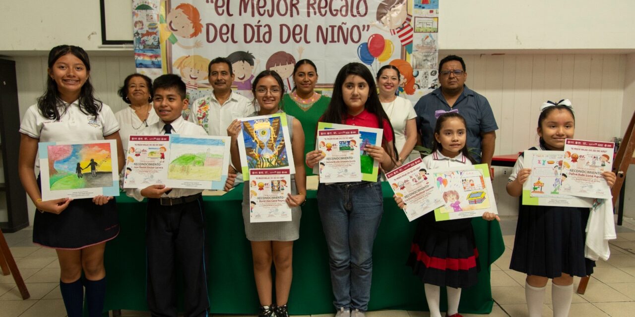 Premian a ganadores de concurso de dibujo infantil “El mejor regalo del Día del Niño”