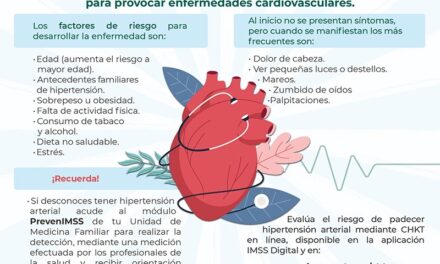 Informa IMSS Veracruz Sur sobre presión arterial alta