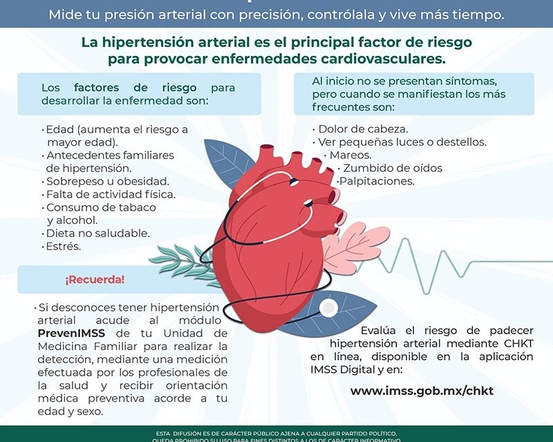 Informa IMSS Veracruz Sur sobre presión arterial alta