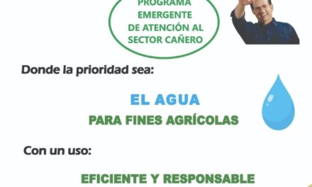 Agua para fines agrícolas, propósito de programa emergente para cañeros: CNPR