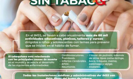 Concientiza IMSS Veracruz Sur  sobre efectos nocivos del consumo de Tabaco