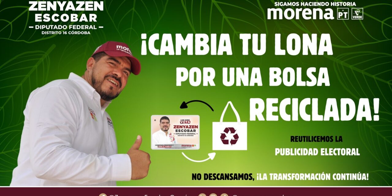 Zenyazen Escobar impulsa campaña de reciclaje de lonas