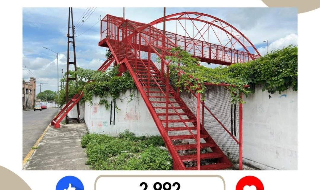 Pintarán de color rojo el puente de hierro del barrio de La Estación; primero se le dará mantenimiento