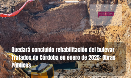 Para enero de 2025, quedará concluido el bulevar Tratados de Córdoba: Obras Públicas