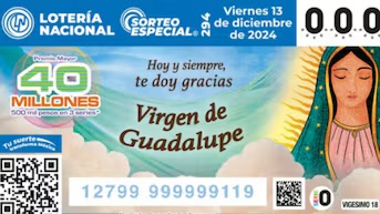 El 01141, 35598 y 10433, los ganadores del Sorteo de Lotería Nacional de este 13 de diciembre